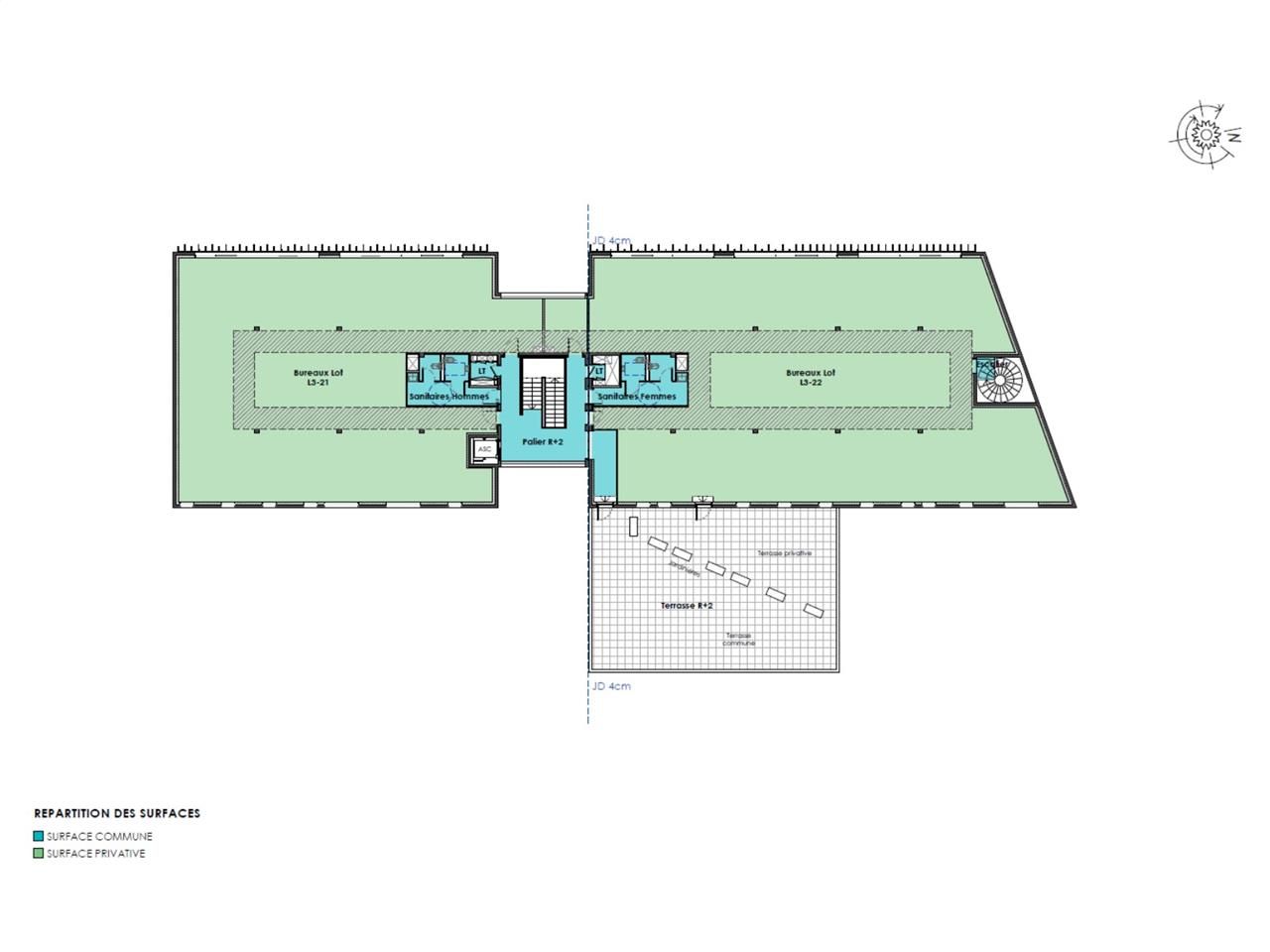 Vente bureaux 846 m² non divisibles