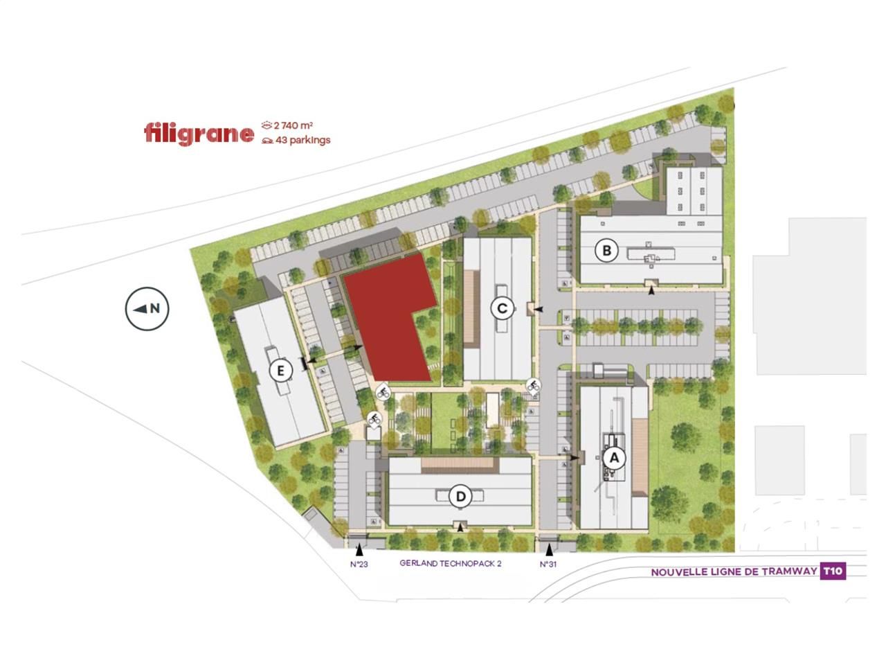 Location bureaux 2740 m² non divisibles