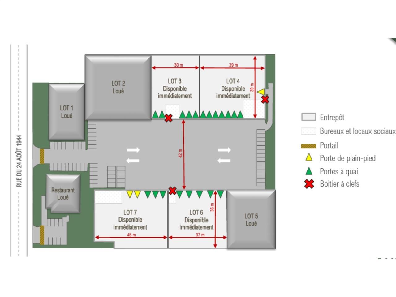 Location entrepots 6061 m² divisibles à partir de 1247 m²
