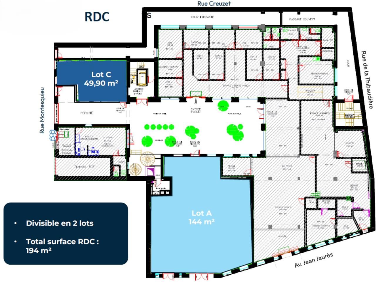 Vente bureaux 1884 m² divisibles à partir de 194 m²