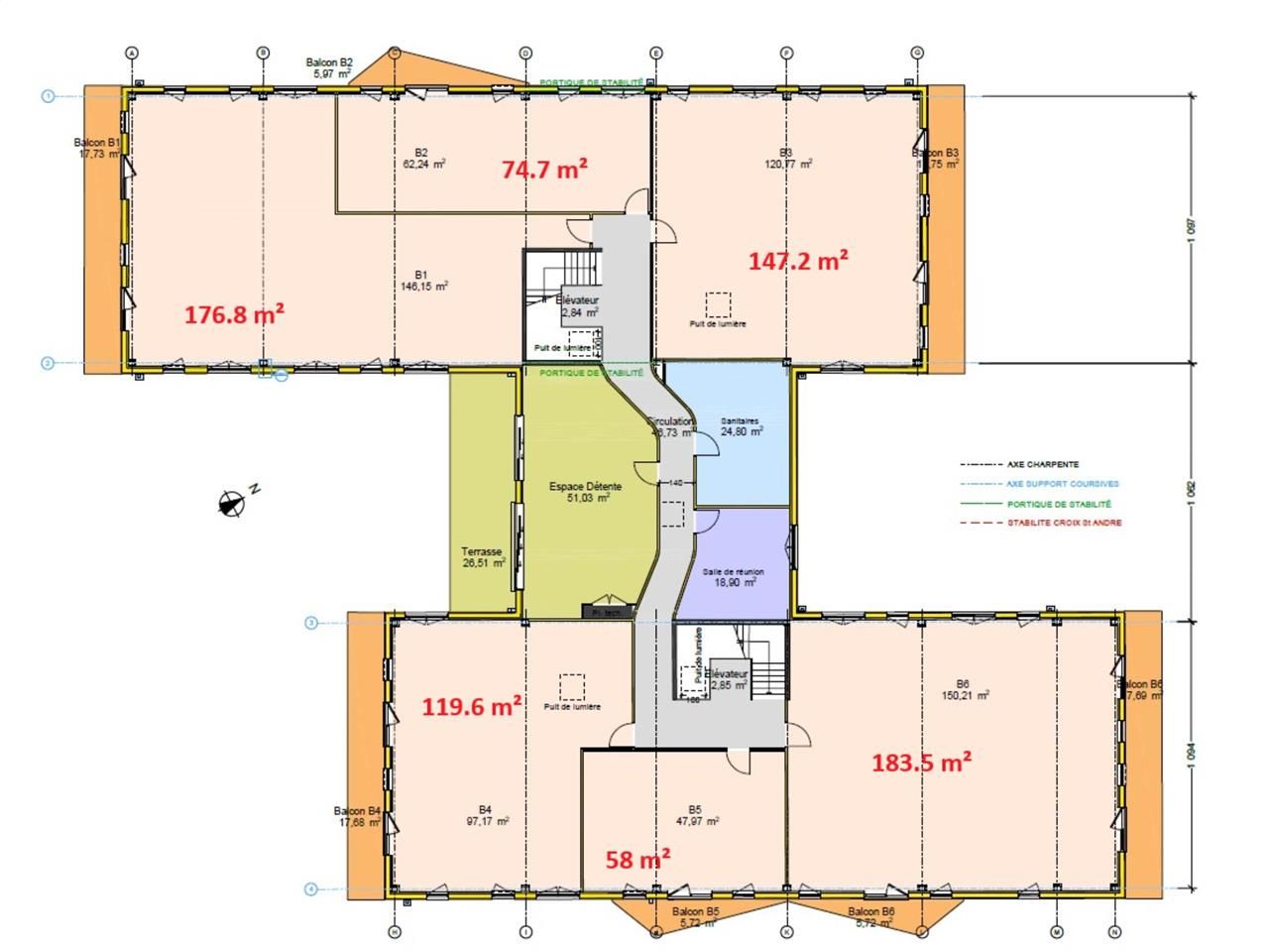 Vente bureaux 760 m² divisibles à partir de 58 m²