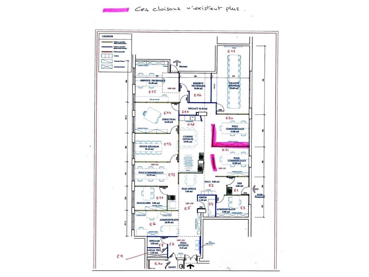 Location bureaux 272 m² non divisibles