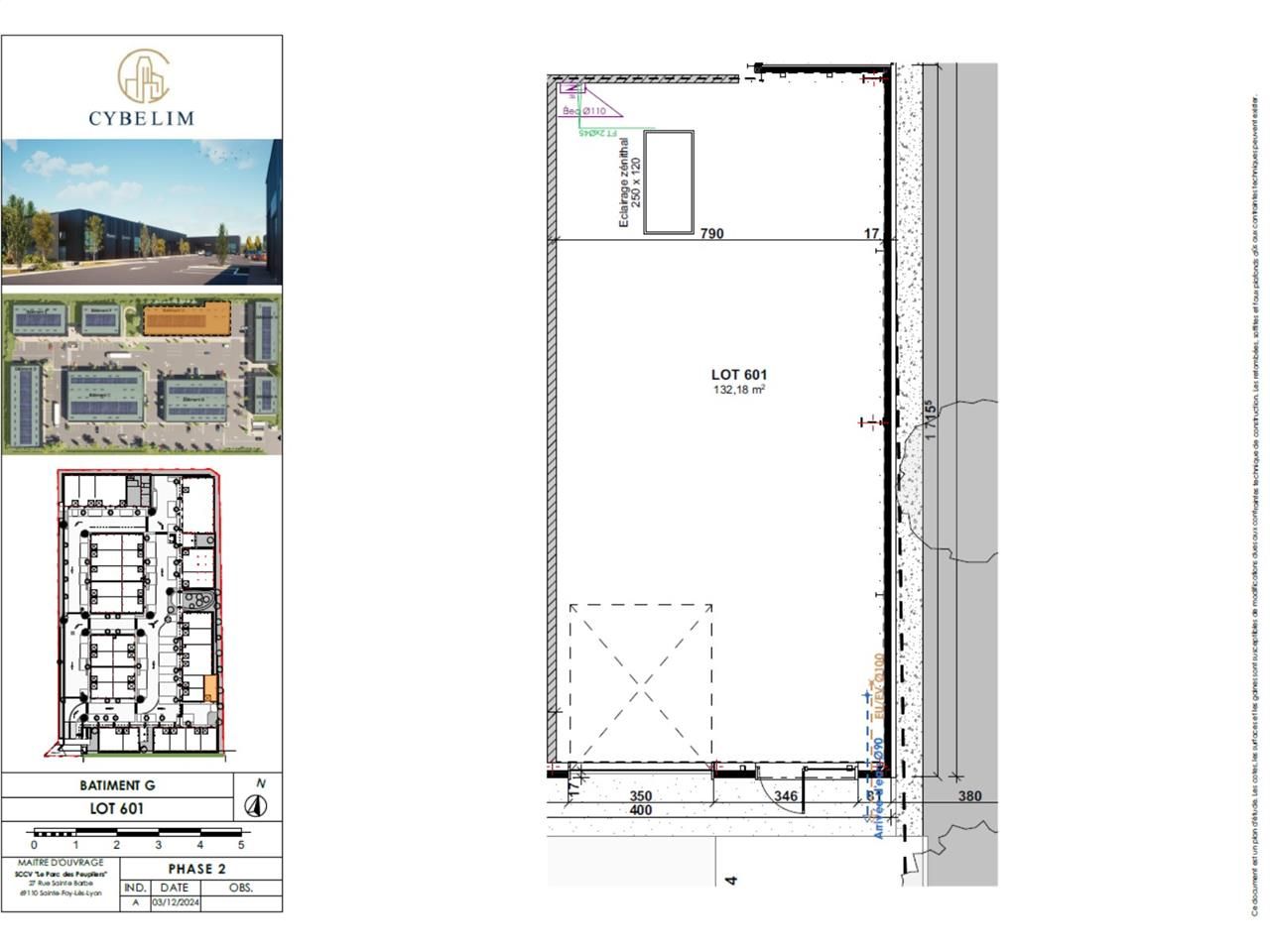 Vente entrepots 2195 m² divisibles à partir de 173 m²