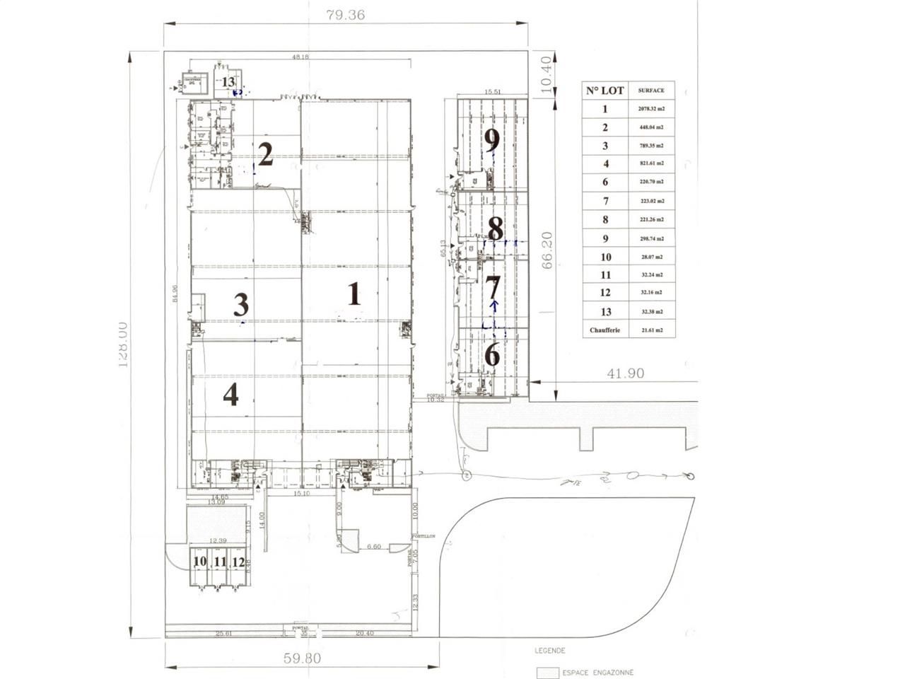 Location entrepots 310 m² non divisibles