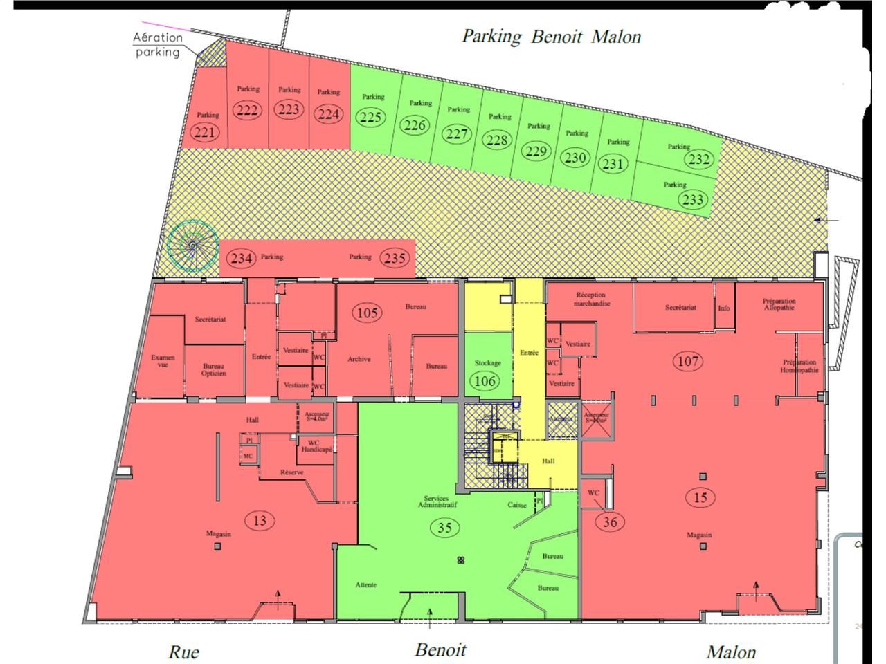 Vente bureaux 2151 m² non divisibles