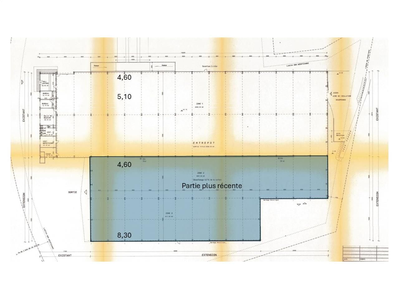 Location entrepots 5295 m² non divisibles