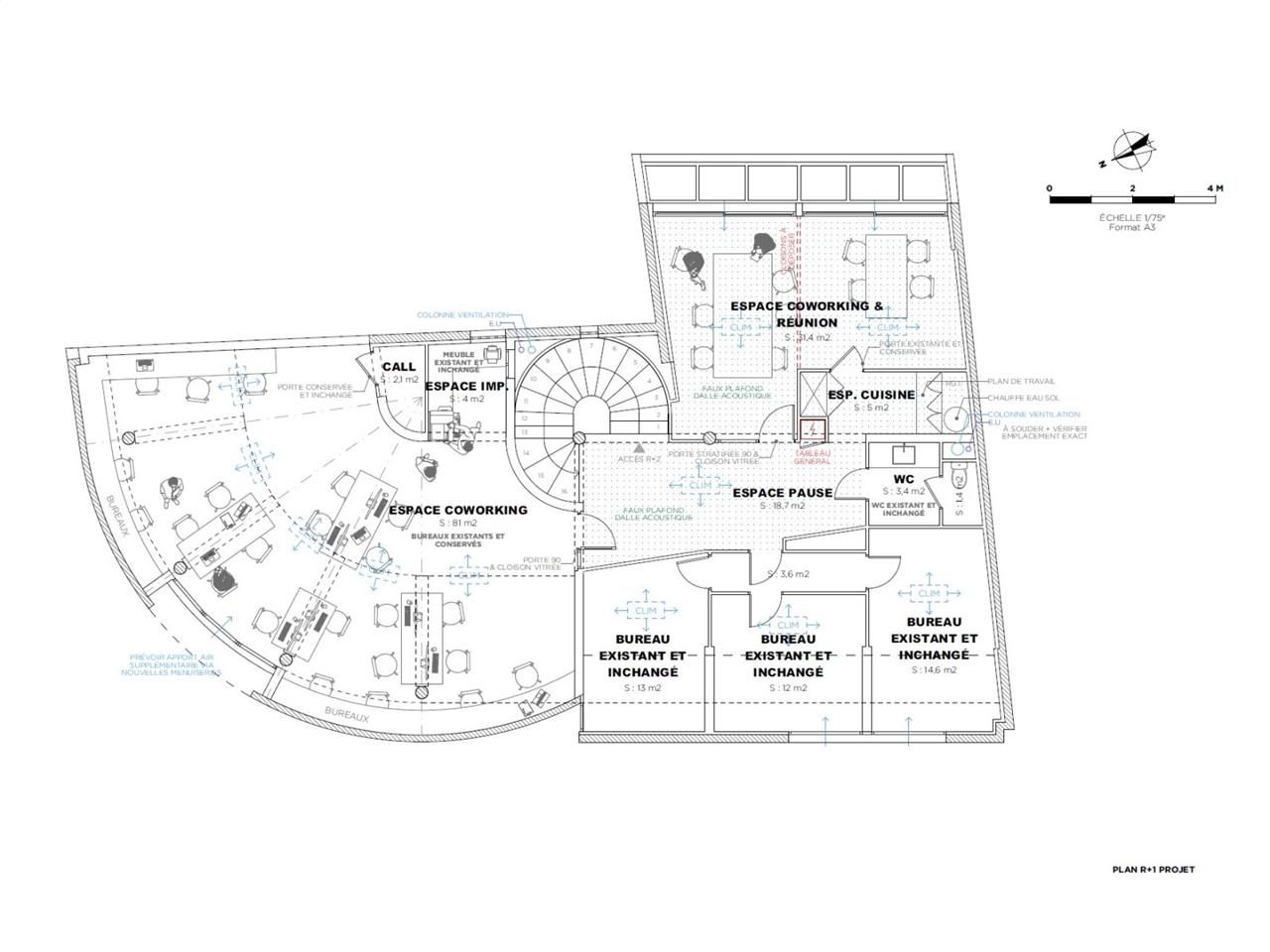 Location bureaux 151 m² divisibles à partir de 15 m²