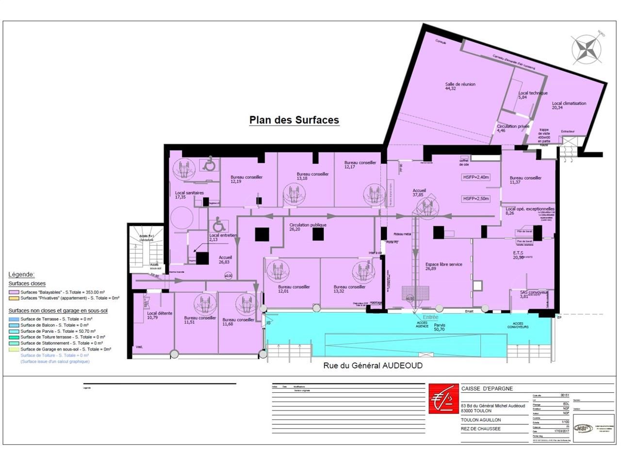 Vente bureaux 413 m² non divisibles