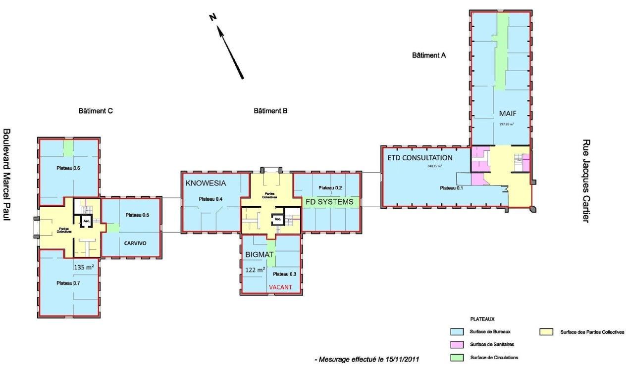 Location bureaux 426 m² divisibles à partir de 128 m²