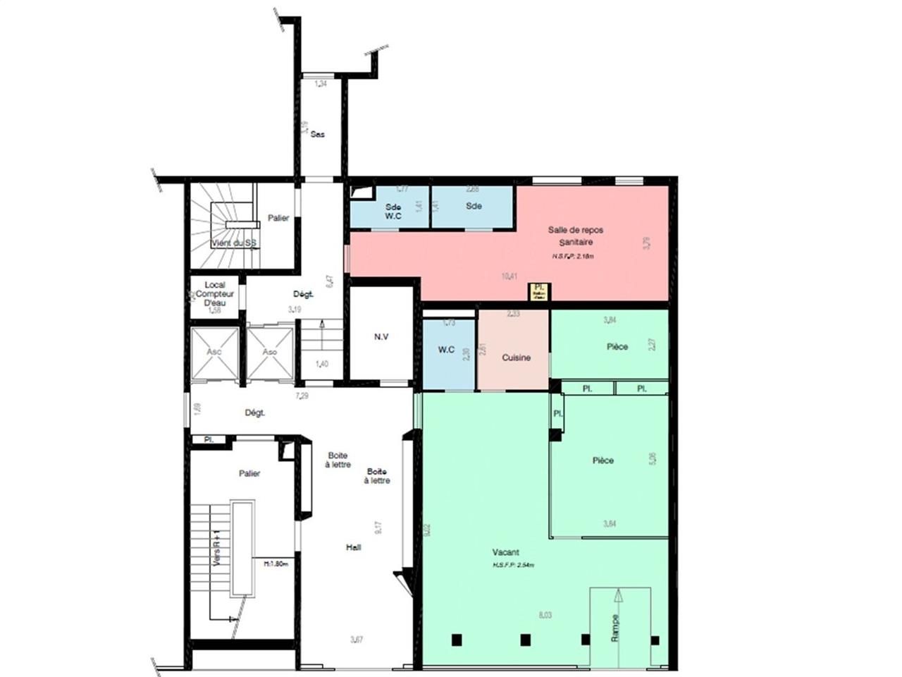 Location bureaux 92 m² non divisibles