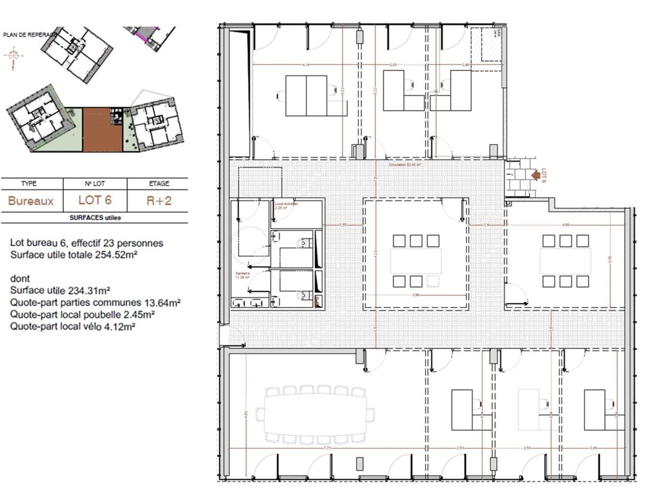 Vente bureaux 256 m² divisibles à partir de 100 m²