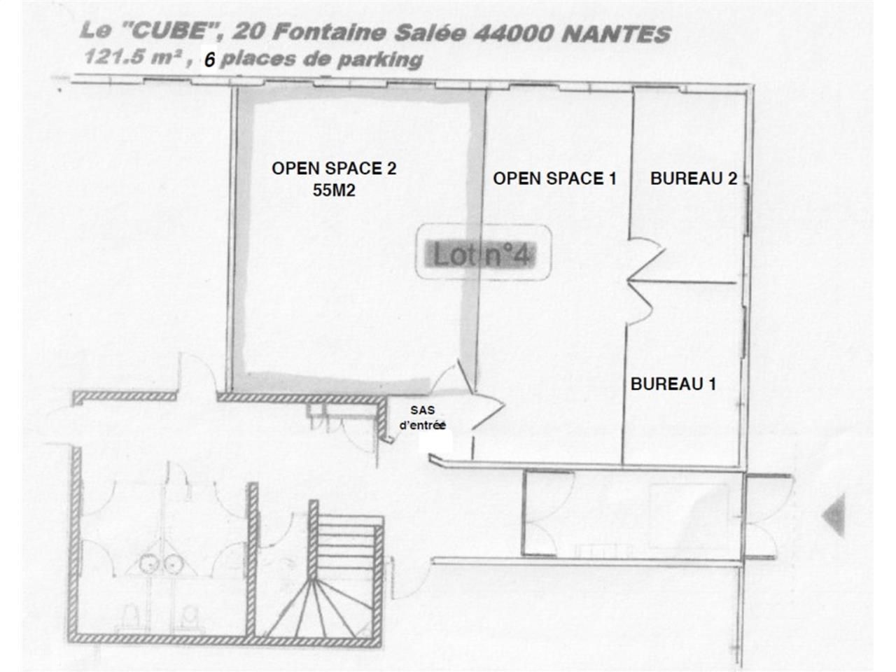 Location bureaux 122 m² non divisibles