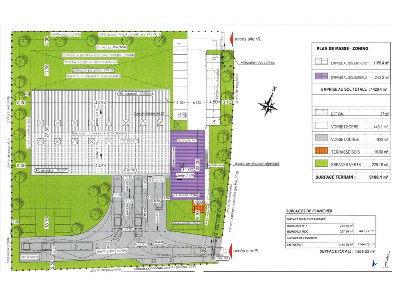 Location entrepots 1591 m² non divisibles
