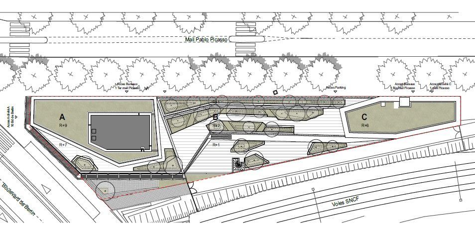 Location bureaux 602 m² non divisibles