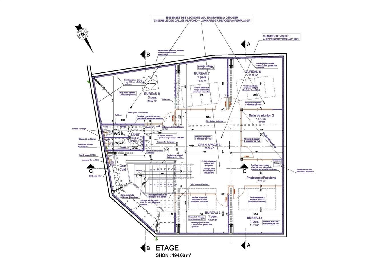 Vente bureaux 572 m² non divisibles
