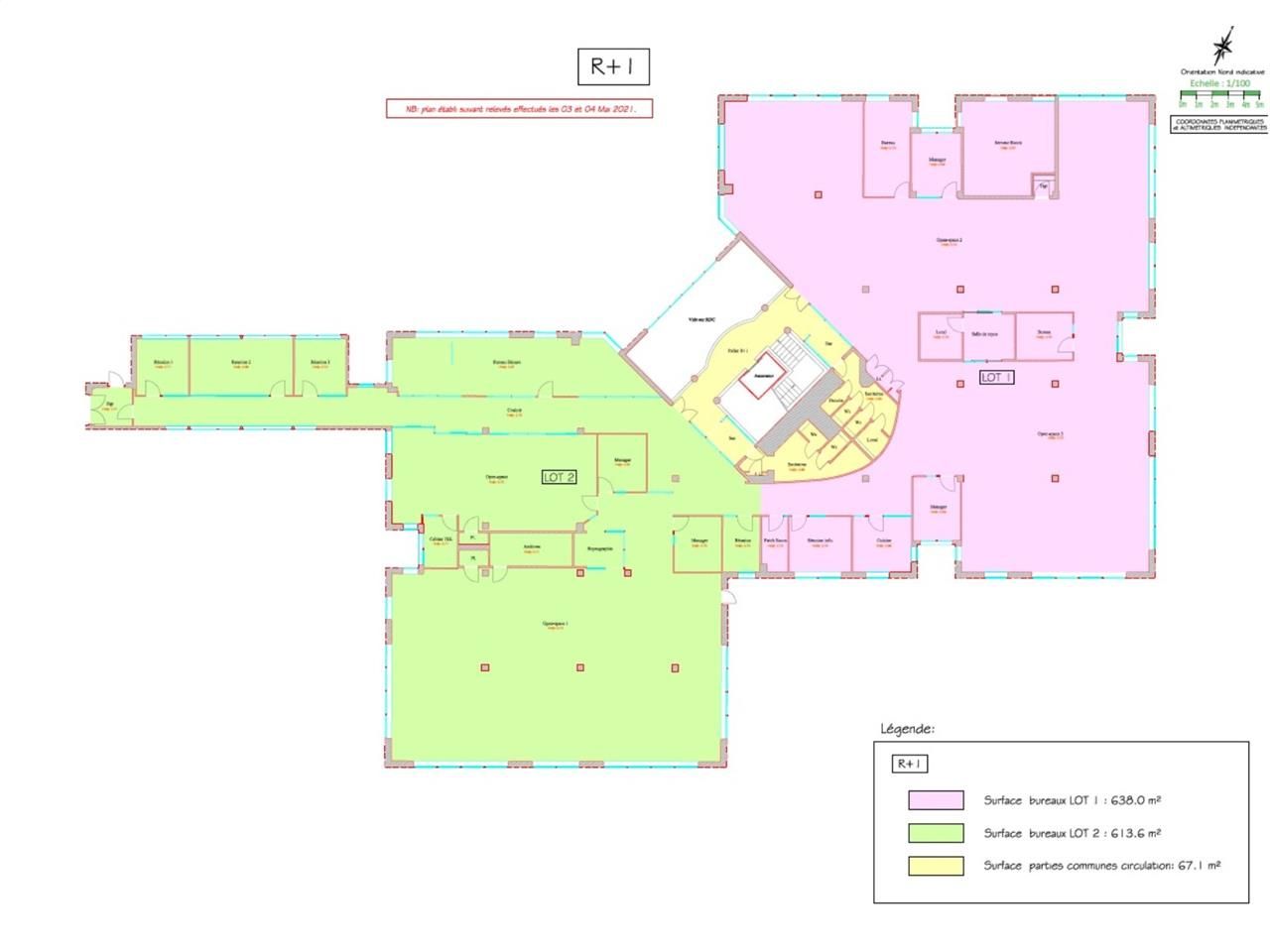 Location bureaux 302 m² non divisibles