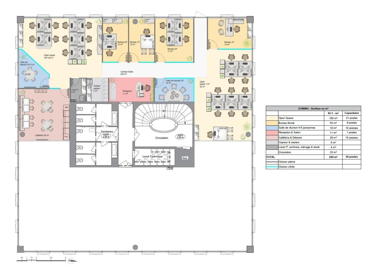 Location bureaux 271 m² non divisibles