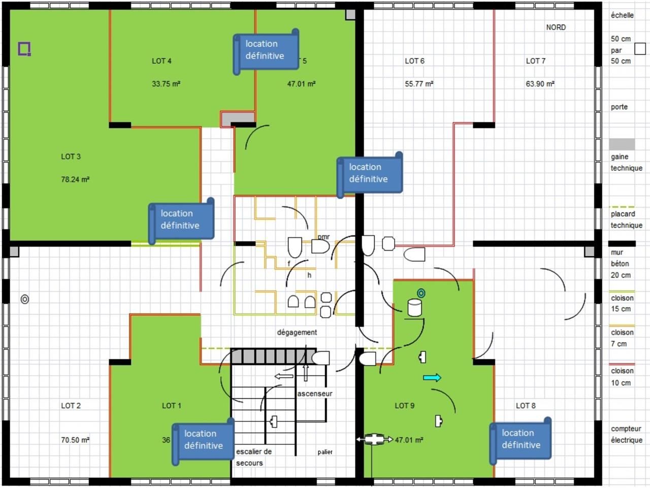 Location bureaux 114 m² divisibles à partir de 56 m²