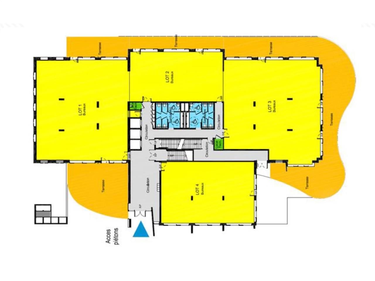Location bureaux 4625 m² divisibles à partir de 1049 m²
