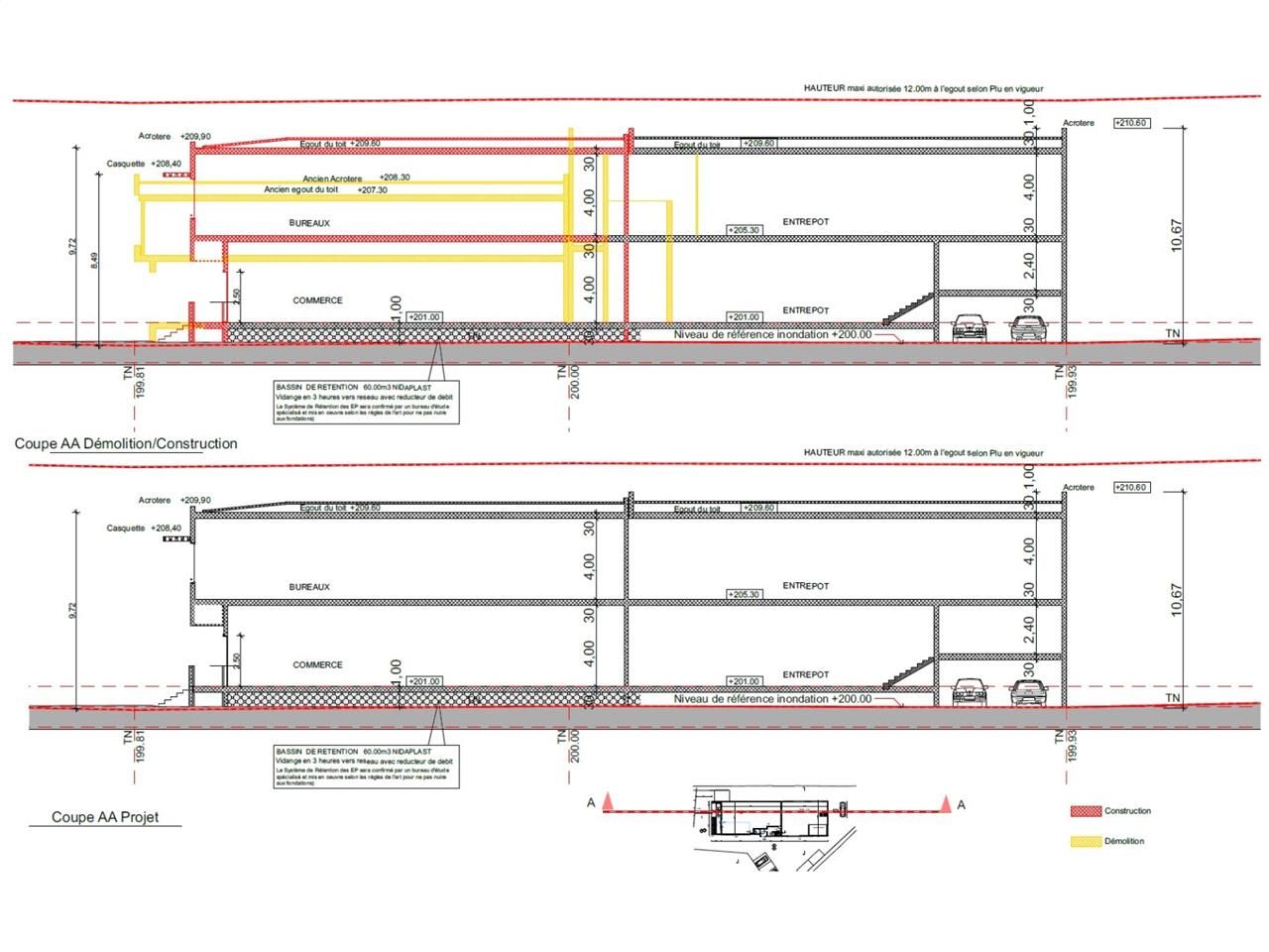 Location entrepots 400 m² non divisibles