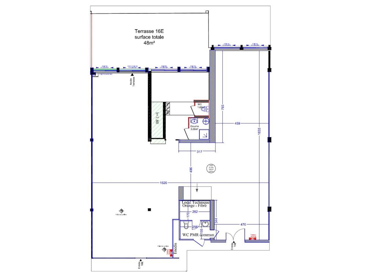 Location bureaux 250 m² non divisibles