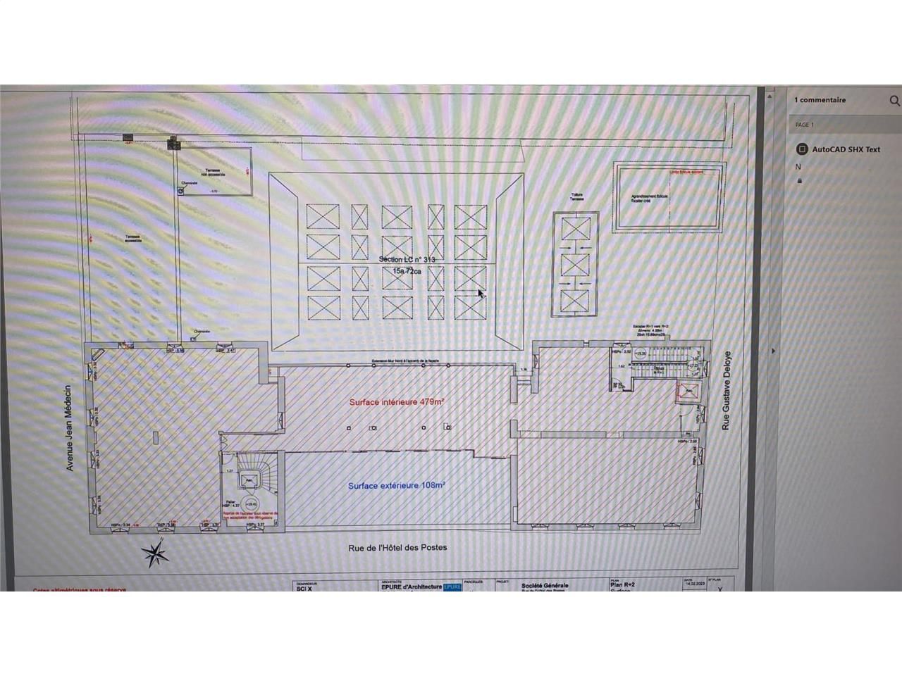 Location bureaux 410 m² non divisibles