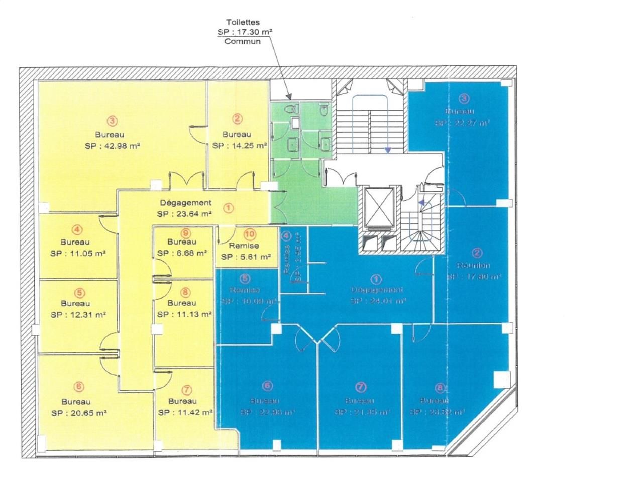 Location bureaux 327 m² non divisibles