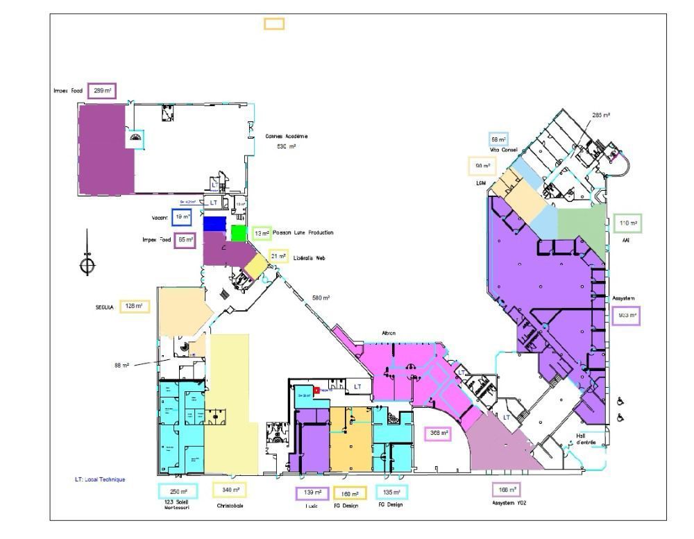Location bureaux 953 m² divisibles à partir de 44 m²