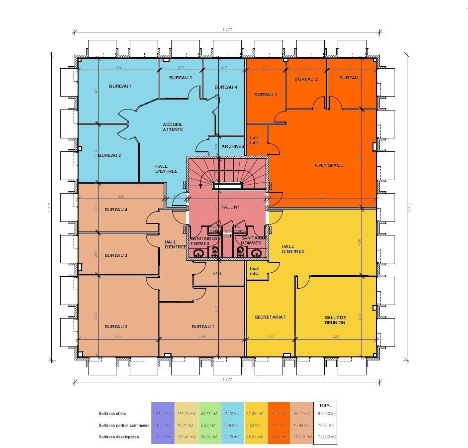 Location bureaux 84 m² non divisibles