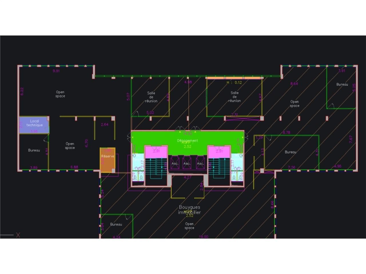 Location bureaux 209 m² non divisibles