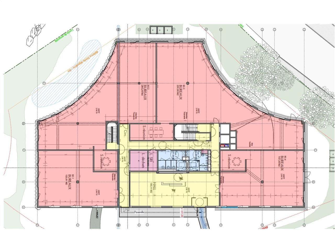 Location bureaux 163 m² non divisibles