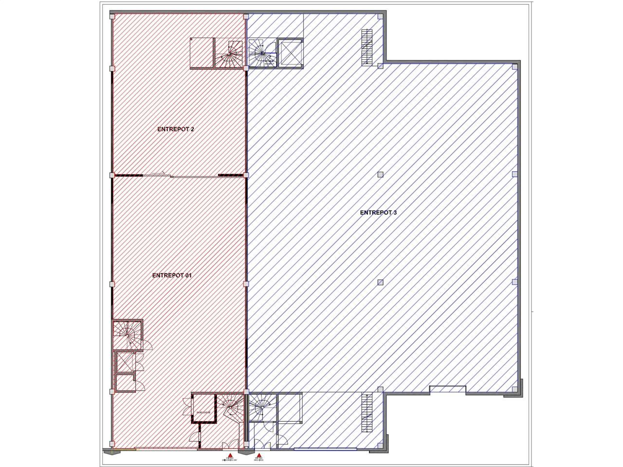 Location entrepots 1232 m² divisibles à partir de 530 m²