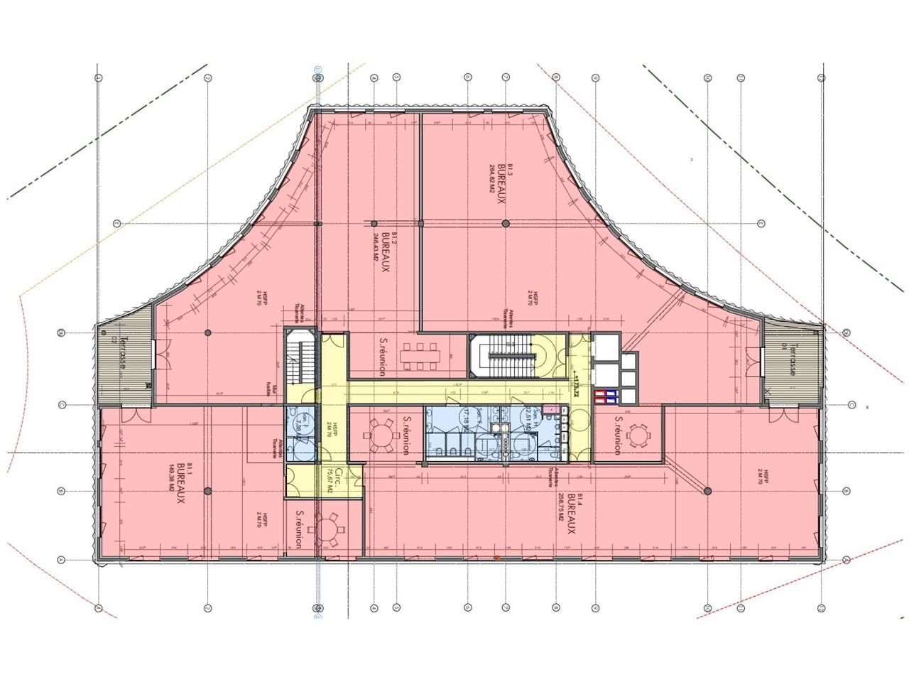 Location bureaux 302 m² non divisibles