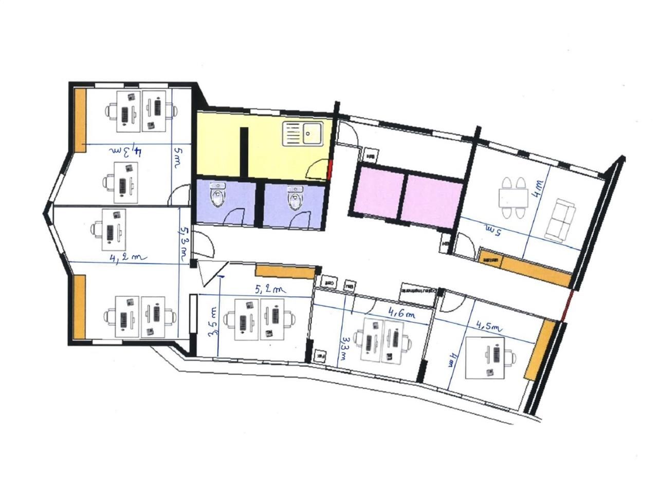 Location bureaux 205 m² non divisibles
