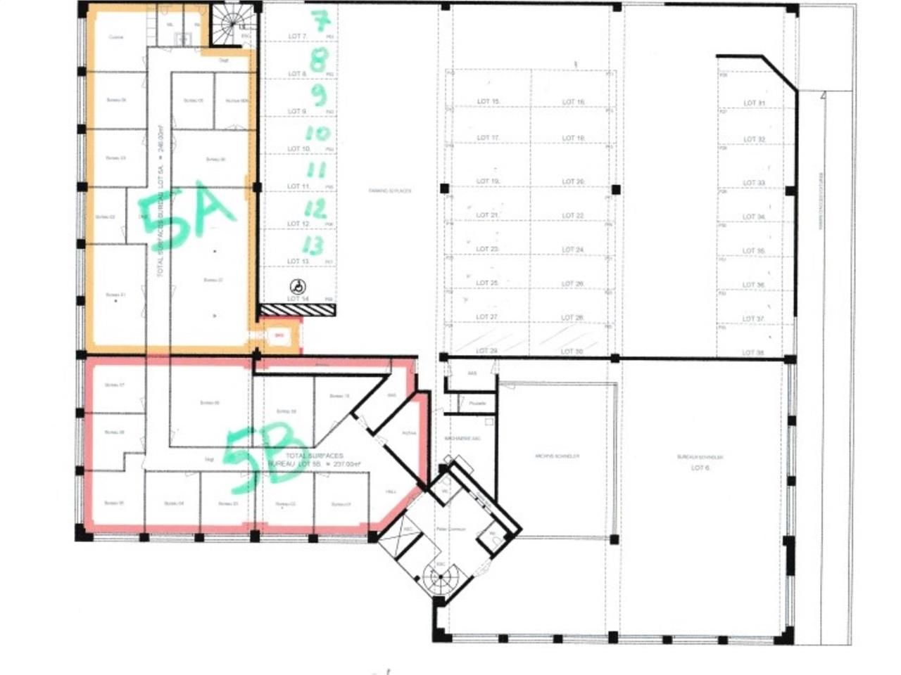 Location bureaux 240 m² non divisibles