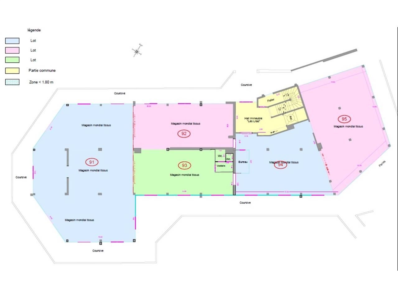 Location bureaux 845 m² divisibles à partir de 45 m²