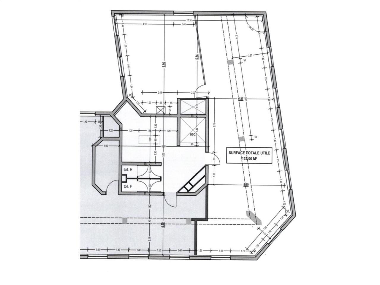 Location bureaux 133 m² non divisibles