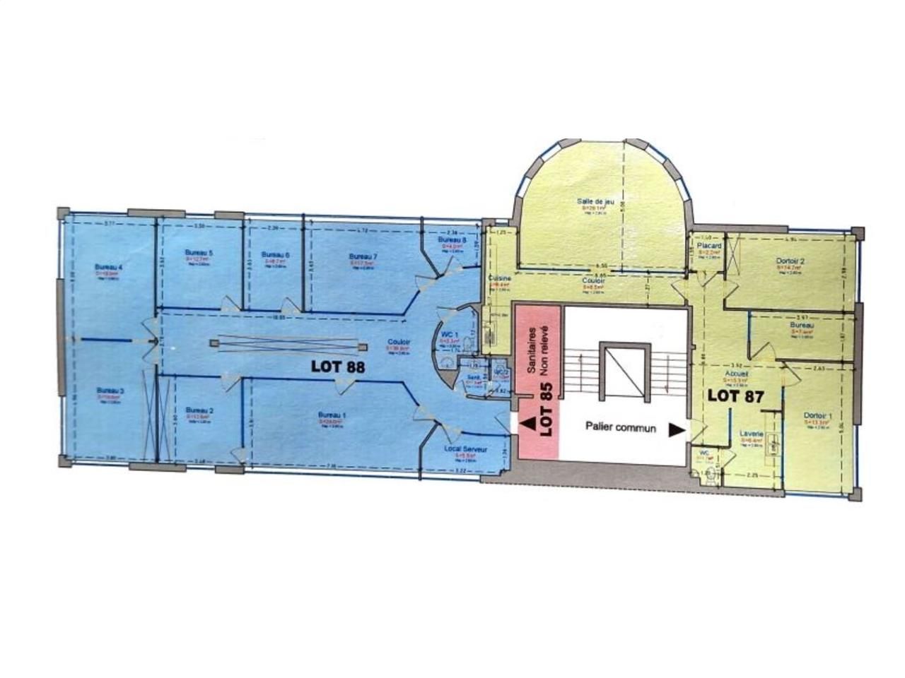 Location bureaux 105 m² non divisibles
