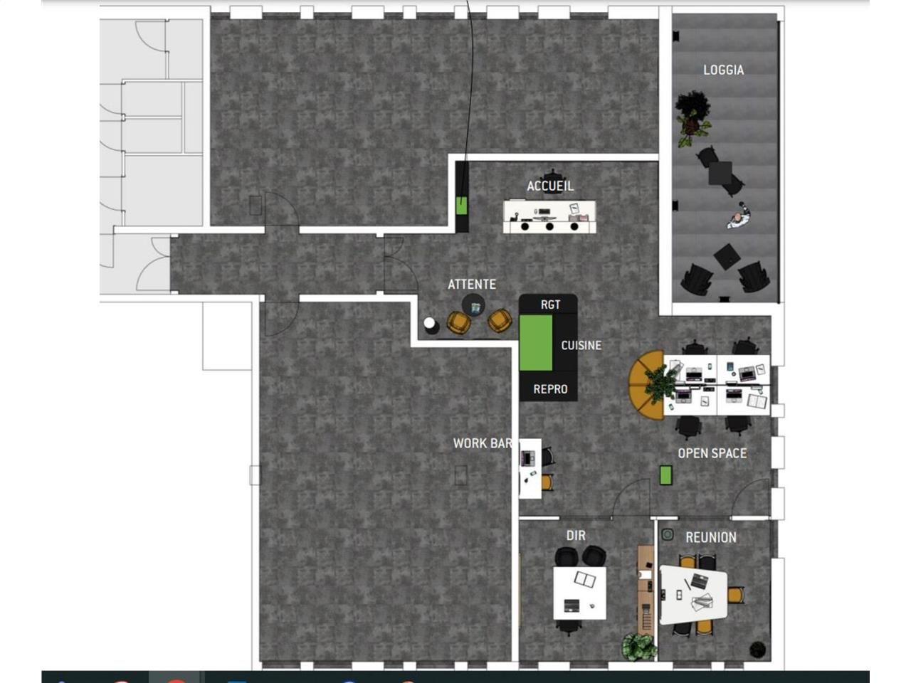 Location bureaux 101 m² non divisibles
