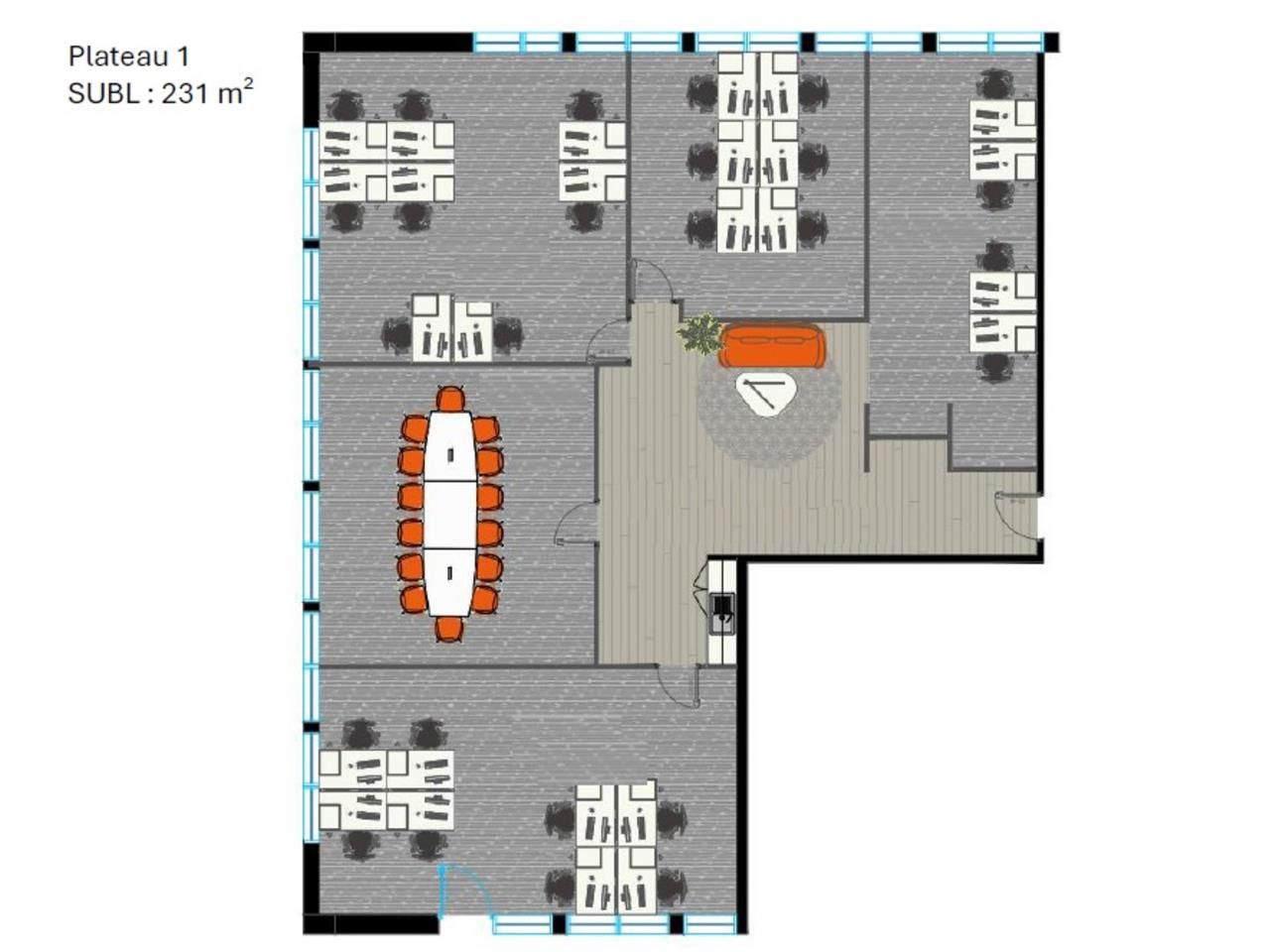 Location bureaux 292 m² divisibles à partir de 61 m²