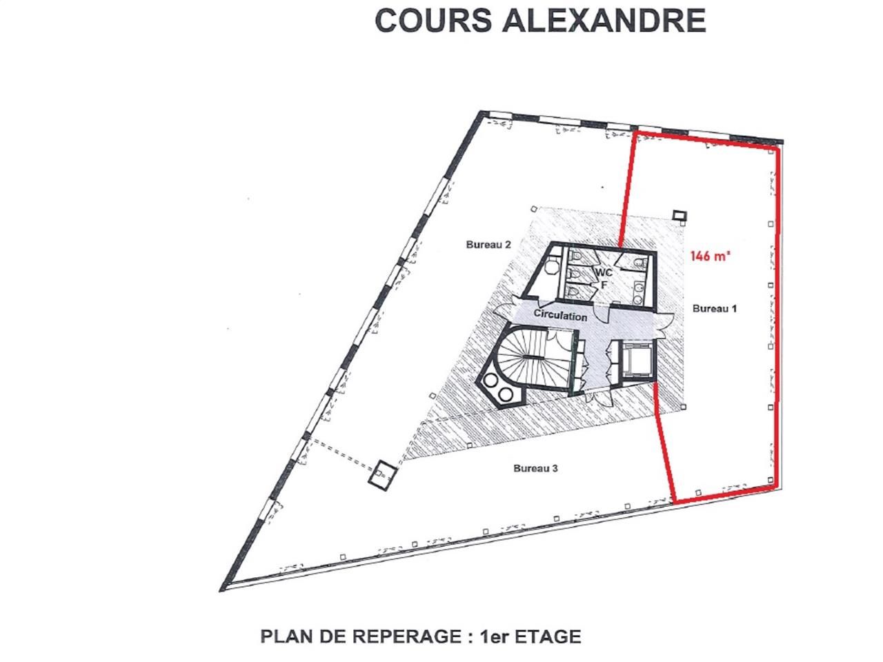 Location bureaux 295 m² divisibles à partir de 146 m²
