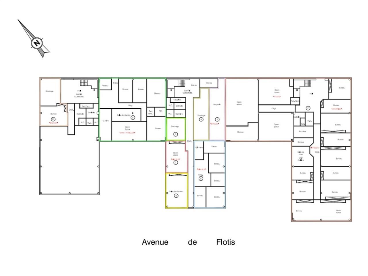 Location bureaux 595 m² divisibles à partir de 169 m²