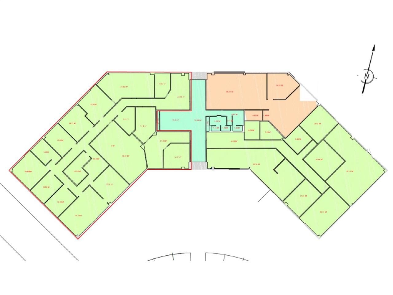 Location bureaux 185 m² non divisibles