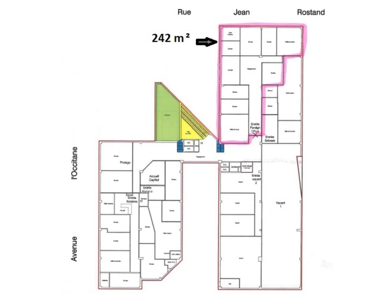 Location bureaux 493 m² divisibles à partir de 116 m²