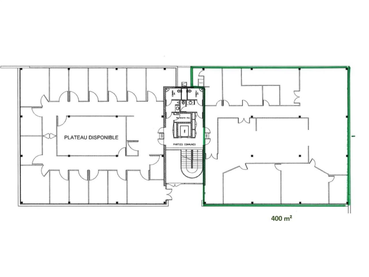 Location bureaux 400 m² non divisibles