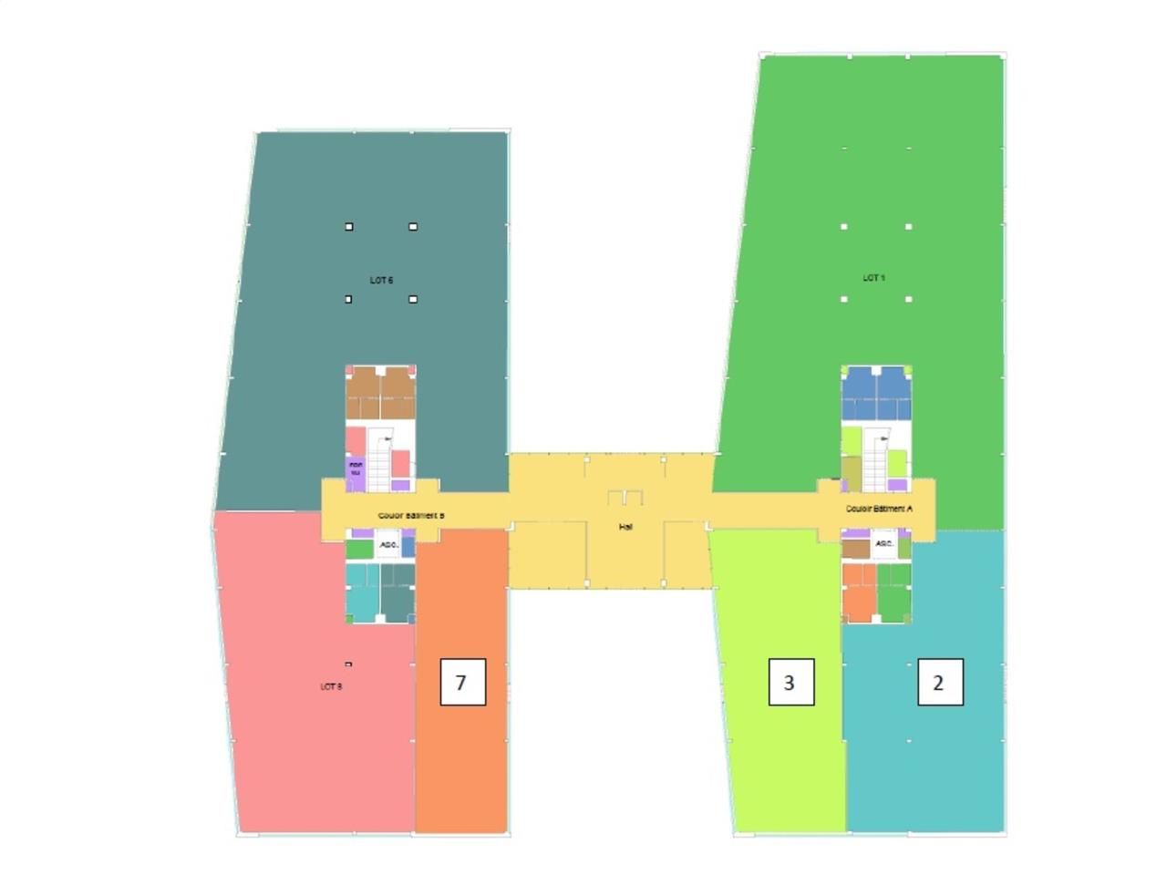 Location bureaux 1929 m² divisibles à partir de 142 m²