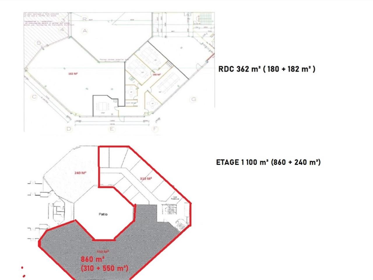 Location bureaux 2412 m² divisibles à partir de 180 m²