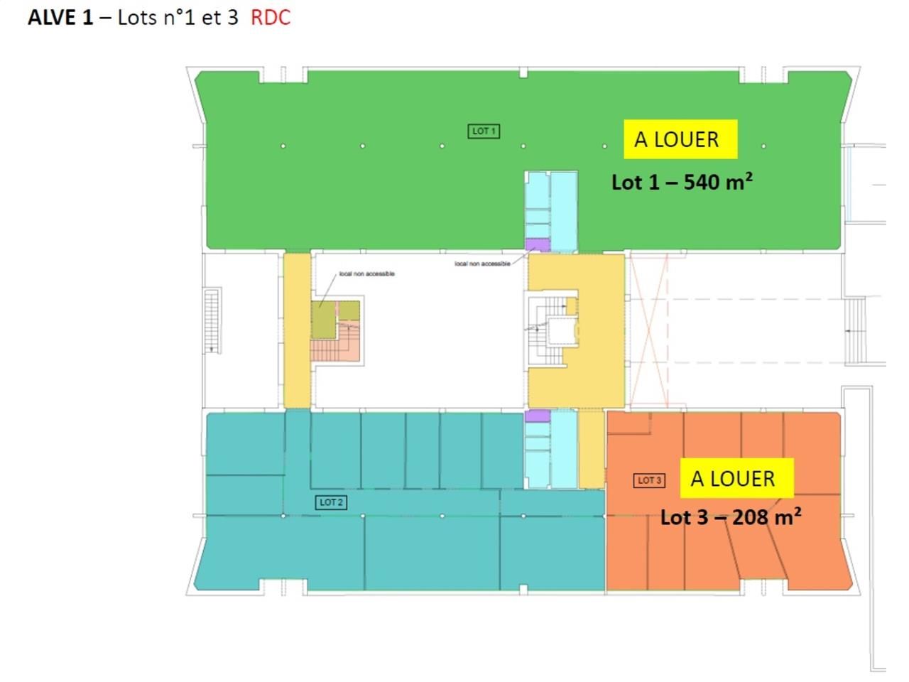 Location bureaux 2944 m² divisibles à partir de 208 m²