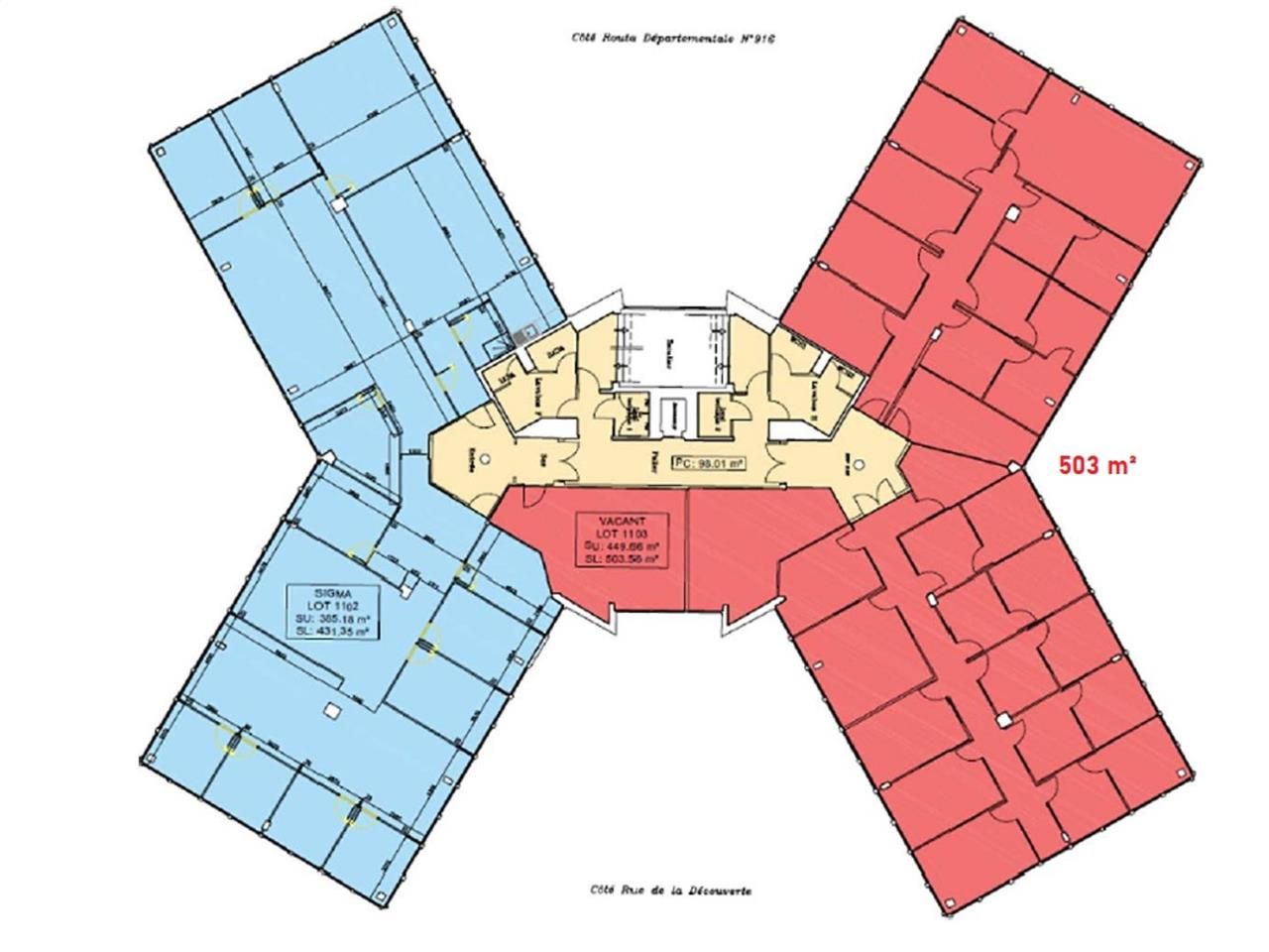 Location bureaux 573 m² divisibles à partir de 70 m²