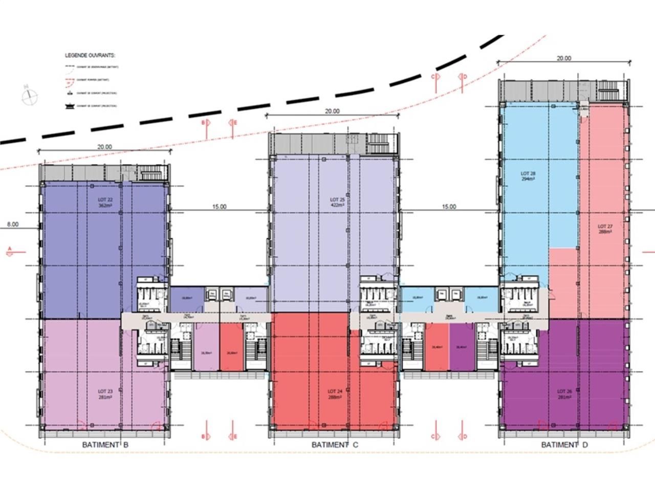 Location bureaux 8439 m² divisibles à partir de 3504 m²